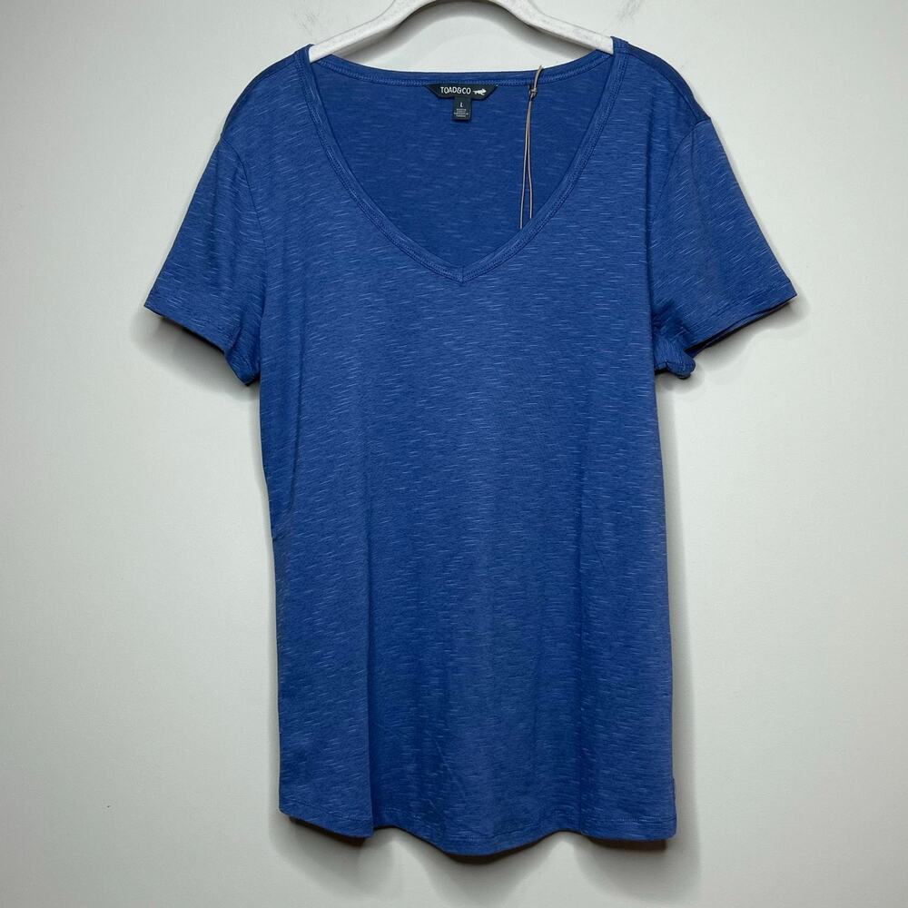 Toad & Co. Marley II Short Sleeve T Shirt Size L Cornflower Organic Cotton
